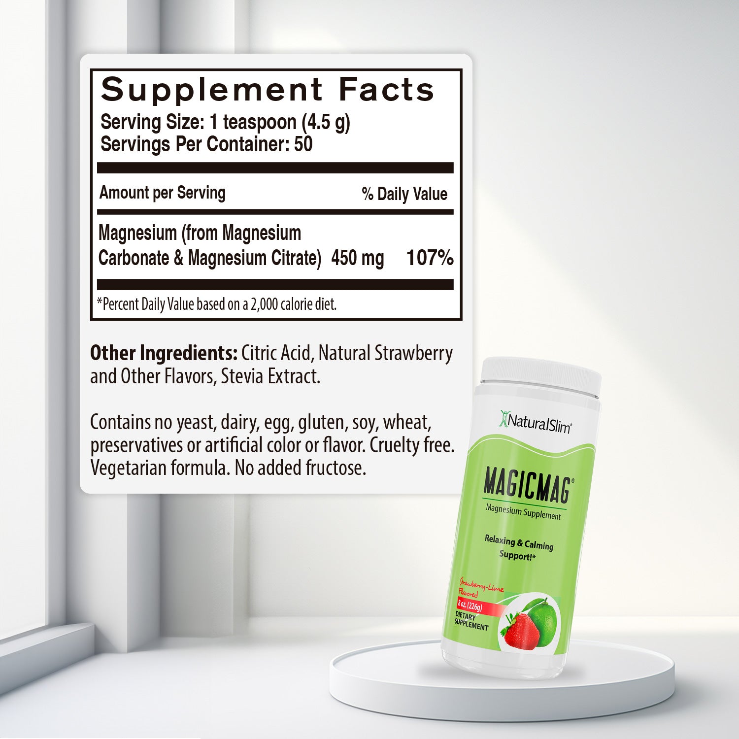 MagicMag® Fresa - Limón | Suplemento de Magnesio | Apoyo Relajante y Calmante - NaturalSlim USA