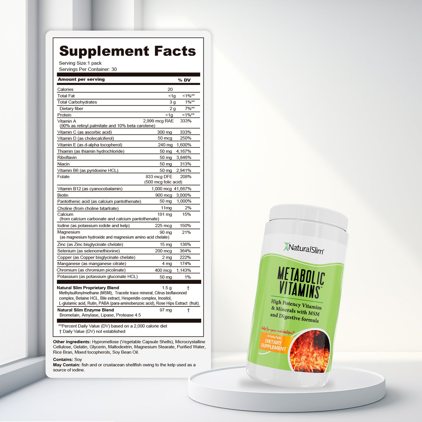 Metabolic Vitamins® | Vitaminas Potentes | Multivitaminas y Minerales, Complejo B con Niacina (B3) - NaturalSlim USA