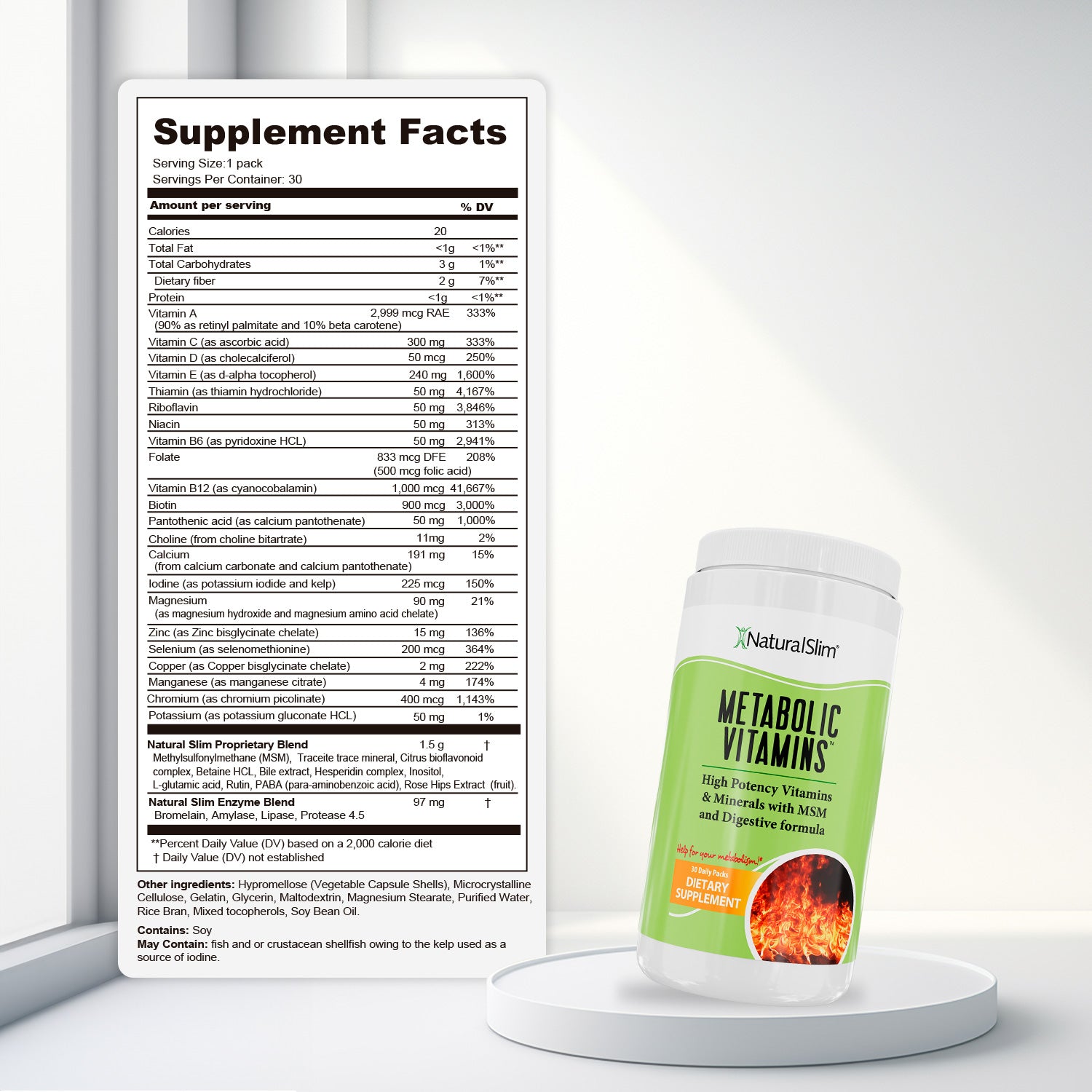 Metabolic Vitamins® | Vitaminas Potentes | Multivitaminas y Minerales, Complejo B con Niacina (B3) - NaturalSlim USA