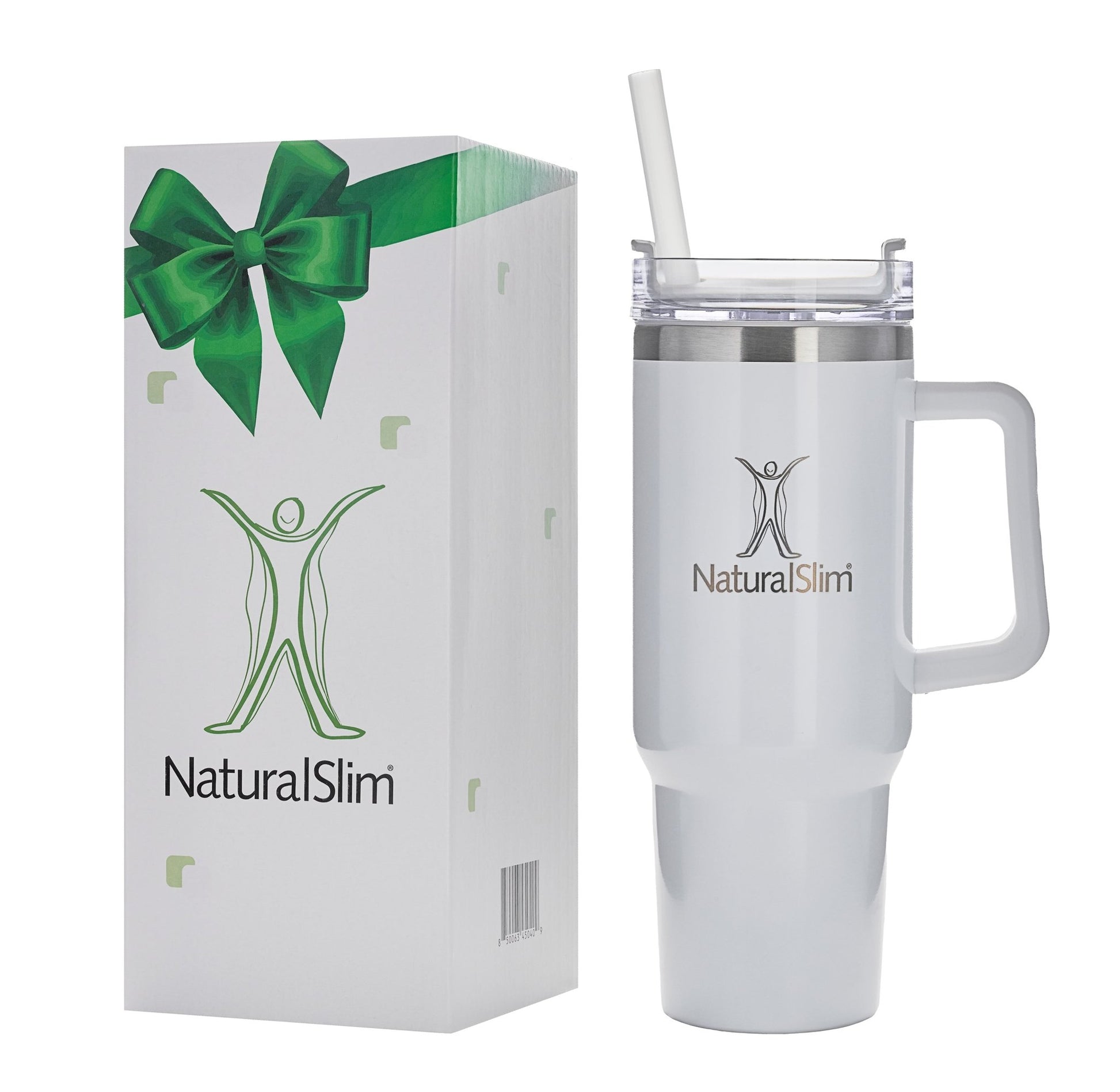NaturalSlim®️ Tumbler (White) | Vaso térmico de acero inoxidable | 40 oz - NaturalSlim USA
