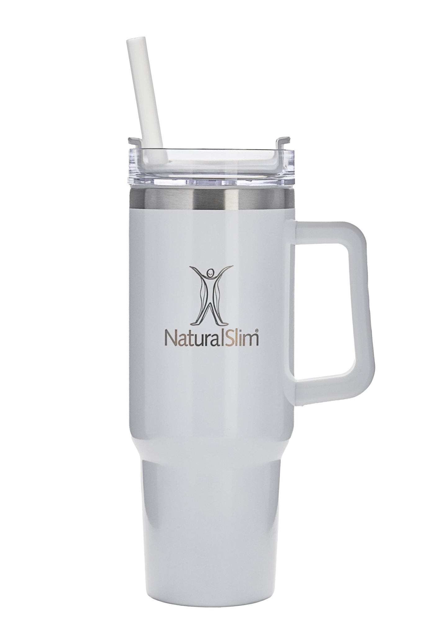 NaturalSlim®️ Tumbler (White) | Vaso térmico de acero inoxidable | 40 oz - NaturalSlim USA